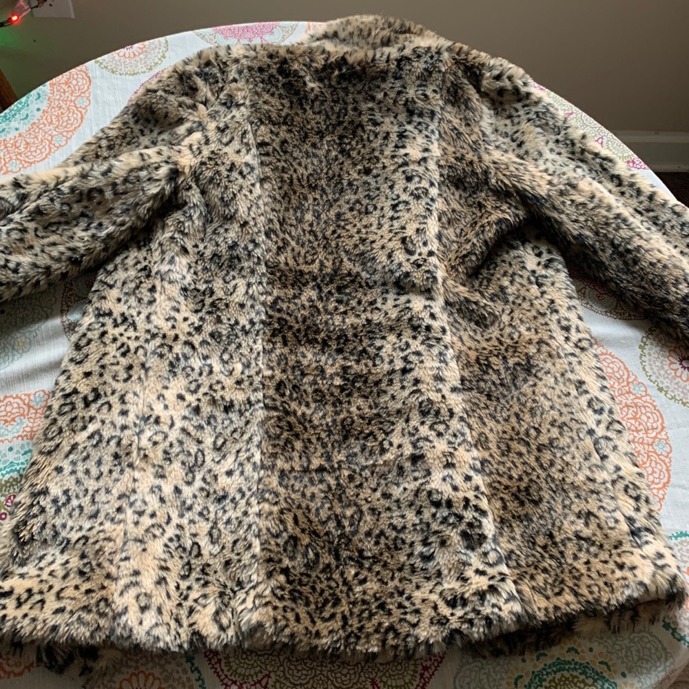 Nasty Gal Courtney Live Leopard Print Faux Fur Coat M EUC - Picture 13 of 14
